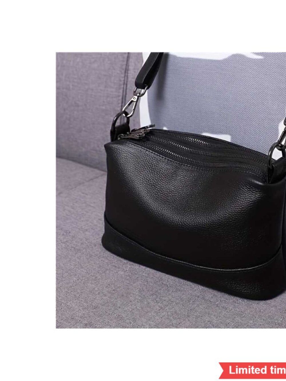 Large Capacity Womens Backpack Messenger Bag Multi-Zipper Shoulder Bag Travel